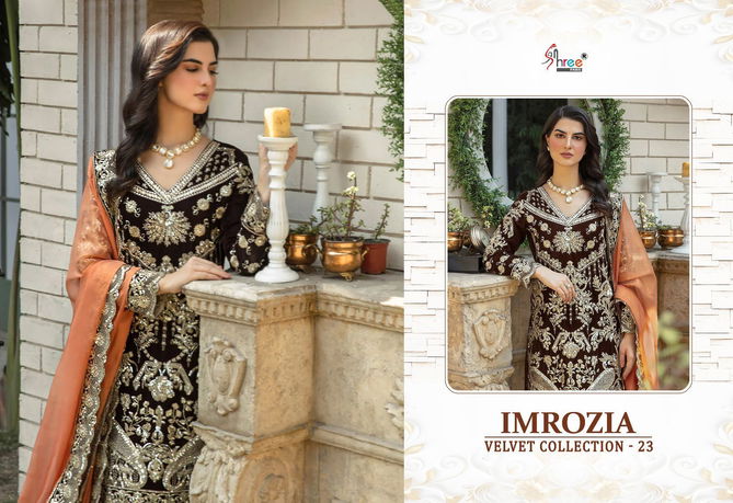 Imrozia Velvet Designer Pakistani Suits Catalog 